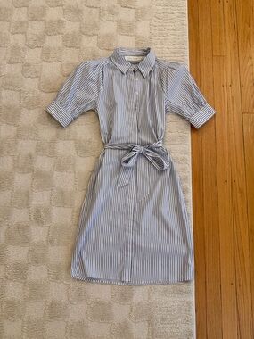 Bishop + Young Striped Shirt Dress with Tie Belt